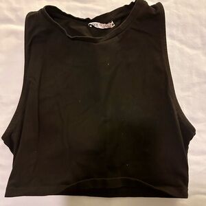 Zara Black Sleeveless Crop Top